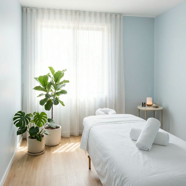 Espaço de massoterapia relaxante